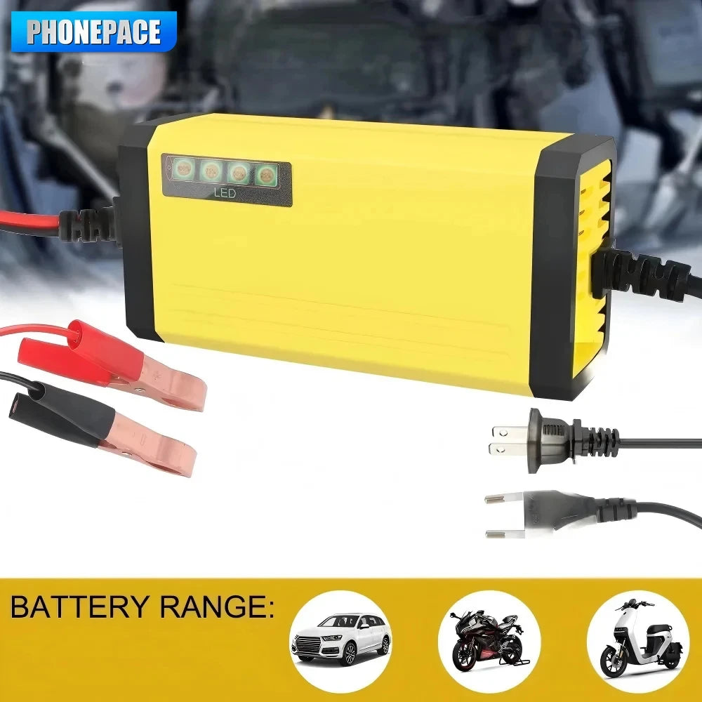 Car Battery Charger 12V 2A 220V Power Puls Repair Charger Wet Dry Lead Acid Battery LED Display Moto Truck Battery Charger