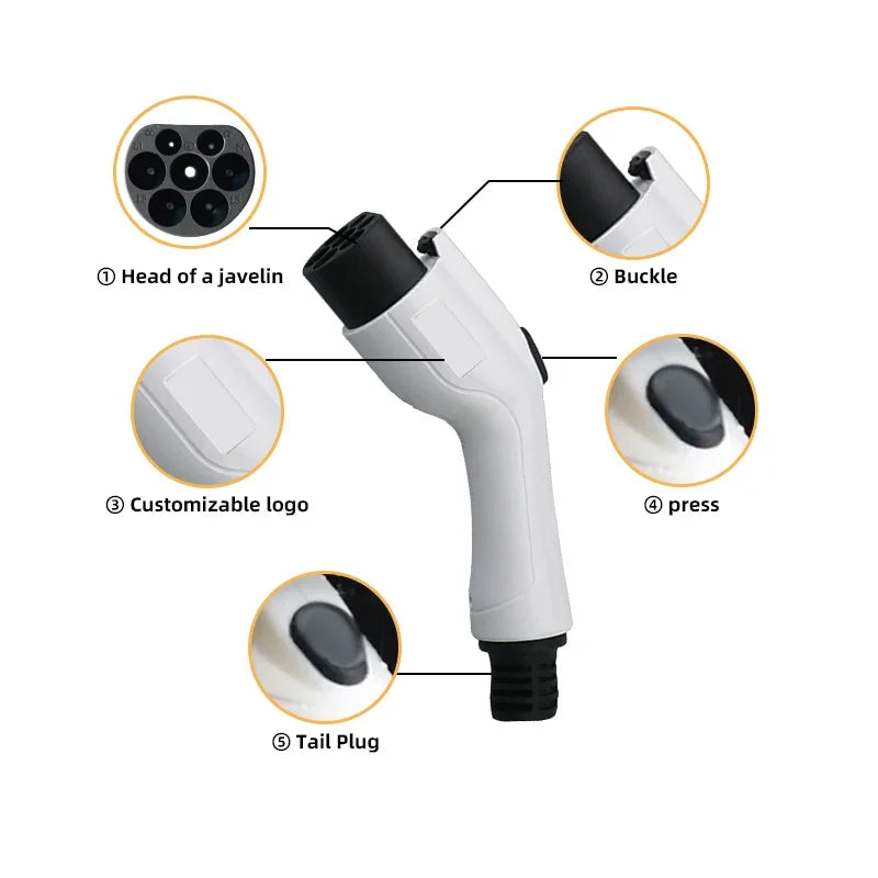 16A 32A Single Phase GB/T EV Charging Plug, National Standard EV Charging Gun, Replacement Connector for GBT Charging Station