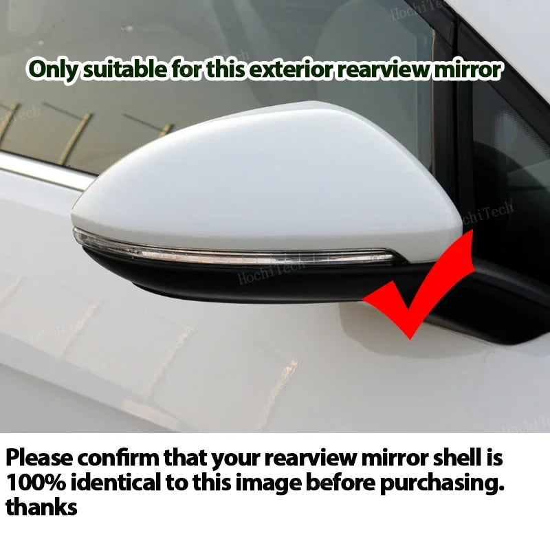 for Volkswagen VW Golf MK7 7.5 GTI 7 R Touran L 2013-2020 2x horn style add-on Rearview Mirror Cover Glossy Black