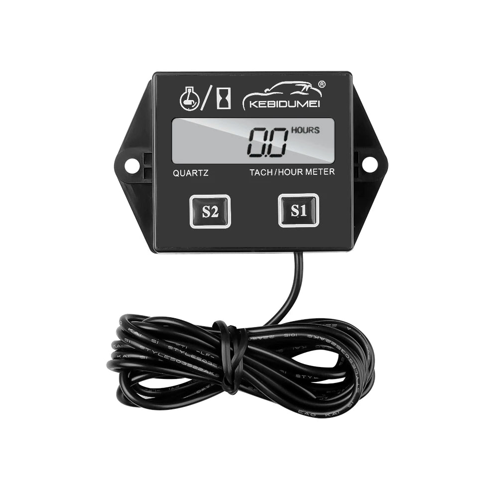 Digital Motor Speedmeter Engine  Hour Meter Tachometer Gauge RPM LCD Display For Gasoline 2/4 Stroke Boat Motorcycles Chainsaw