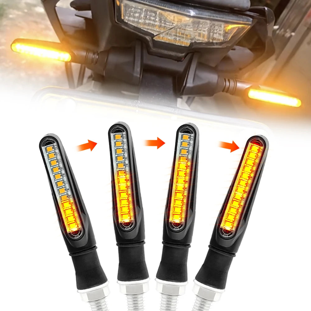 Motorcycle Led Turn Signals Directional Indicators Flashing Rear Tail Brake Flasher Light Stop Signal Light Motorcycle DRL Lamp