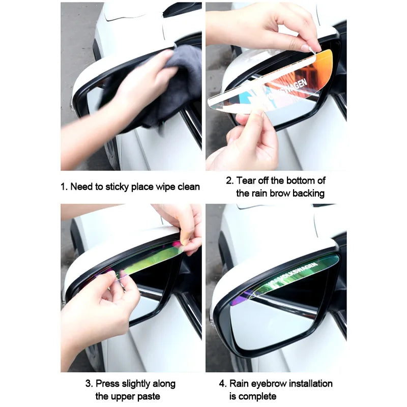 SEAMETAL 2pcs Car Rearview Mirror Rain Shield Rain Eyebrow Universal Rear View Side Mirror Rain Eyebrow Shield Rainproof Cover