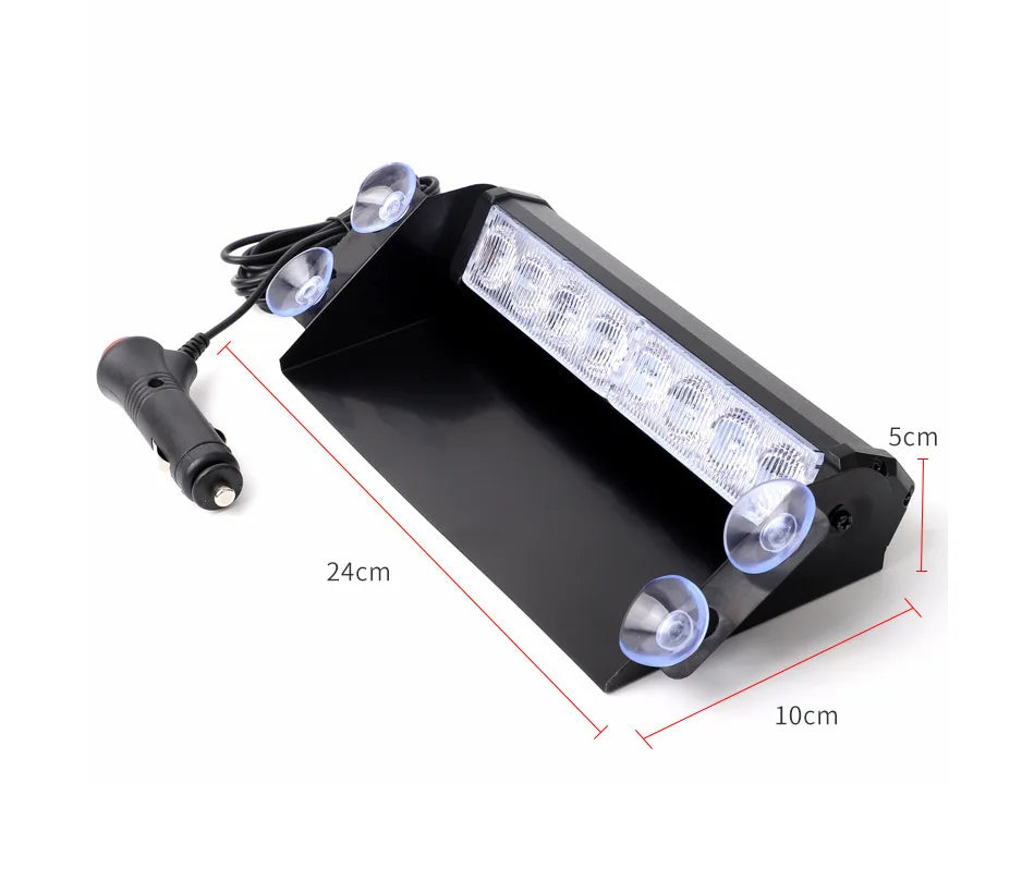 8LED Flashing Warning Lights Flasher Vehicle Red Blue Strobe Police Emergency Light Universal Remote Control Police Light