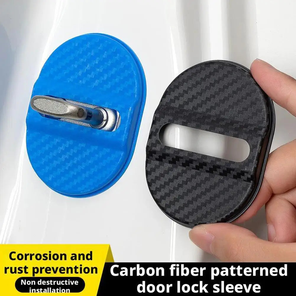 Universal Car Door Lock Protective Cover 4PCS Self-adhesive Car Decorative Accessories Car Door Lock Anti Rust Sleeve