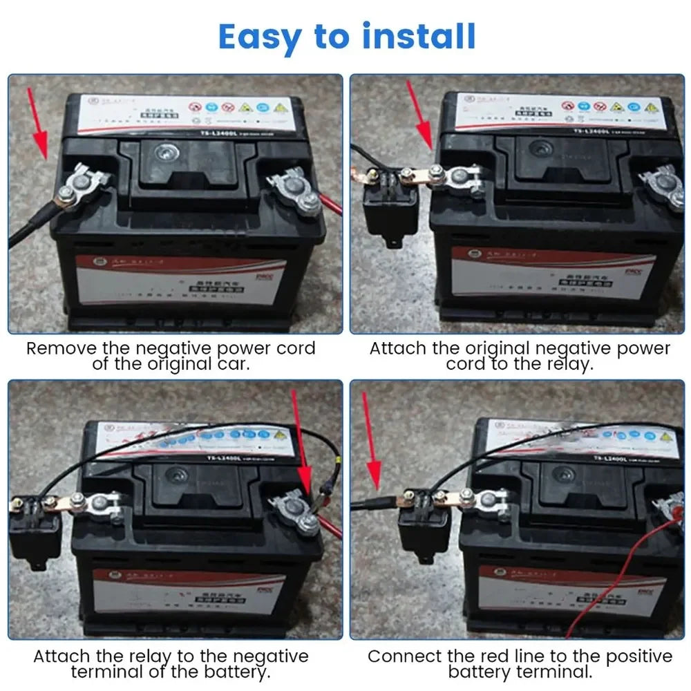 12V 200A Remote Car Control Battery Disconnect Switch Battery Switch Relay Anti-Theft Upgrade Prevent Power Drain