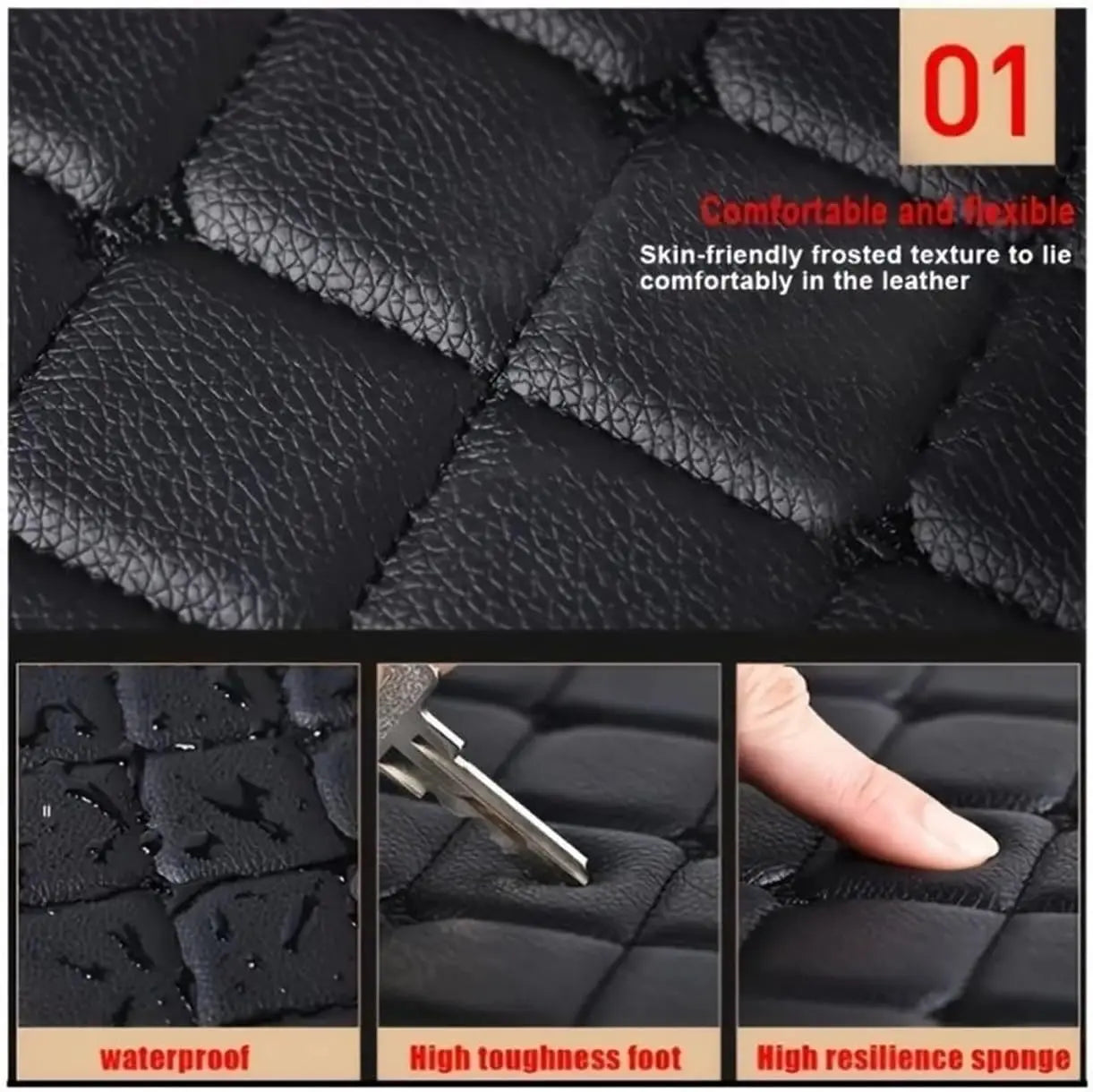 Universal Car Mats Waterproof PU Leather Auto Foot Pad Protector Automobile Interior Carpet Front Rear mats Set Car Floor Mats