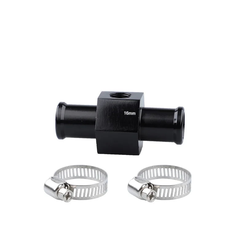 Black Water Temp Gauge Radiator Temperature Water Temp Joint Pipe Sensor 18MM 20MM 22MM 24MM Hose Adapter