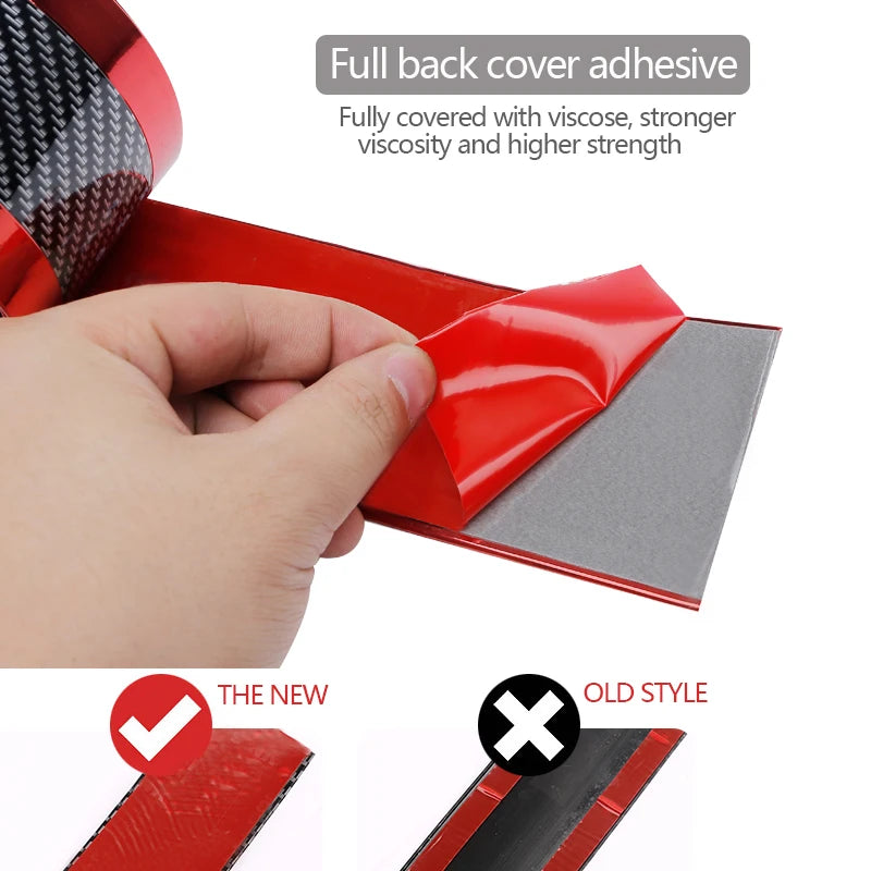 SEAMETAL Car Stickers Anti Scratch Door Sill Protector Strip Carbon Fiber Car Threshold Protection Bumper Film Car Accessories