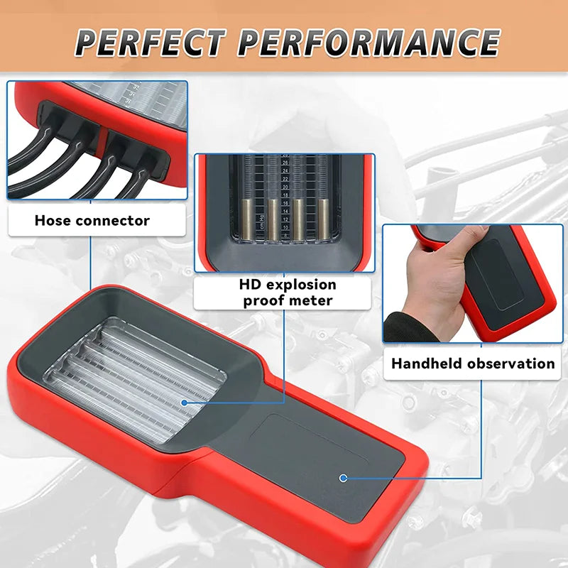 Universal Carburetor Synchronizing Carb Synchrometer Tool Synchronizer Vacuum Gauge Motorcycle 1 & 2 & 4 Cylinder Sync