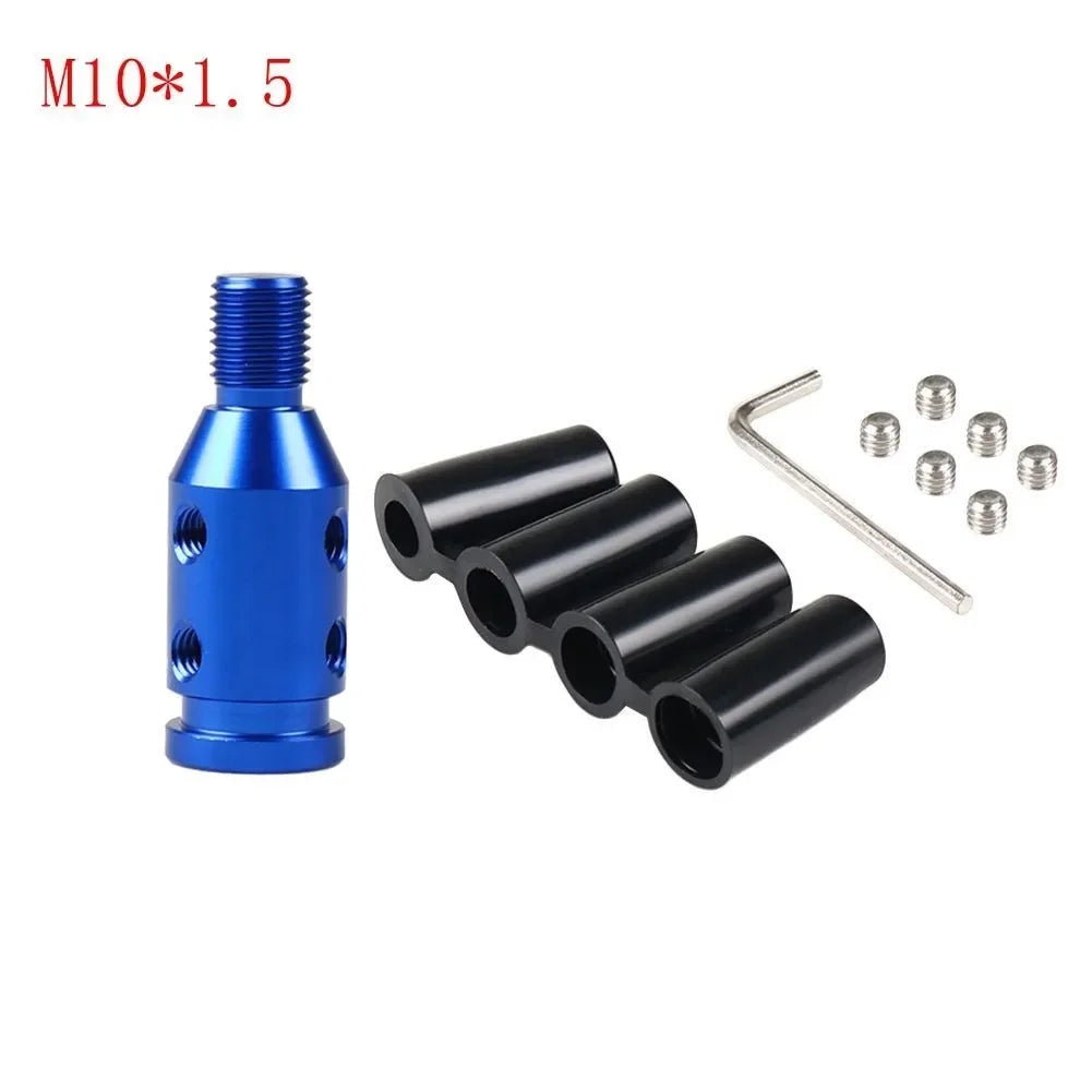 Universal Aluminum Alloy Car Auto Gear Manual Shift Knob Adapter Black for Non Threaded Shifters M12x1.25 M10x1.5 SK-1054-BK