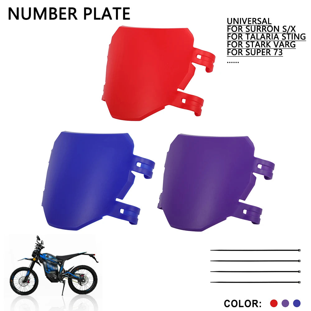 For Surron Talaria Sting Motorcycle Accessories Front License Number Plate For Stark Varg Ridstar Q20 Registration Plate E-Bike