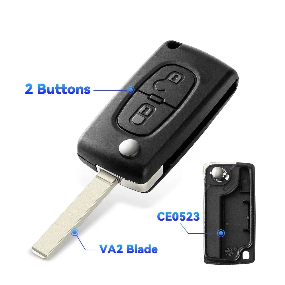 KEYYOU For Peugeot 207 307 308 407 607 807 For Citroen C2 C3 C4 C5 C6 2/3 Buttons Remote Key Shell Case VA2/HU83 CE0523 CE0536