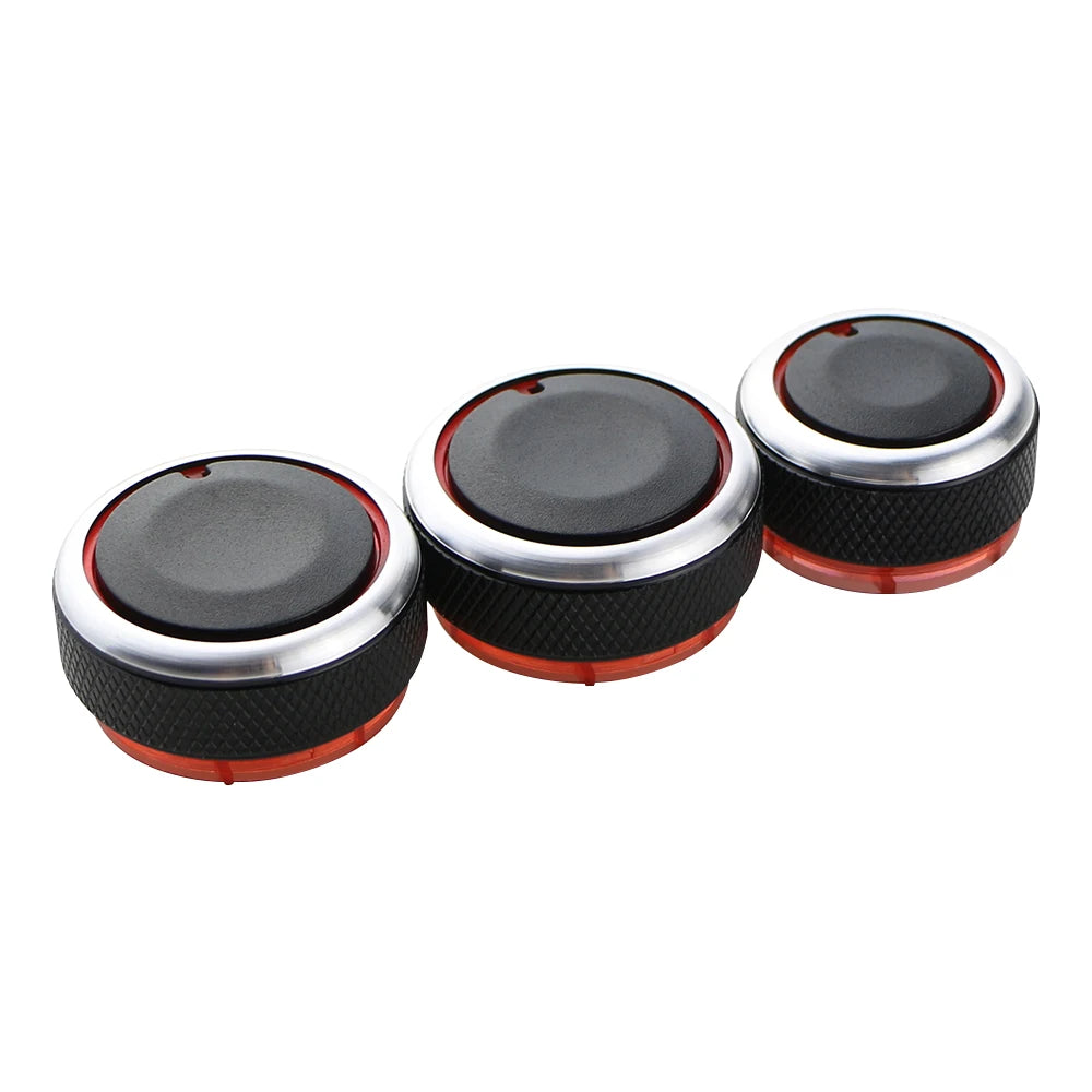 For VW POLO 2002-2013 2014 MK4 MK5 9N 9N3 6R 3Pcs/set Aluminum Alloy AC Knob Heat Control Switch Button Knob