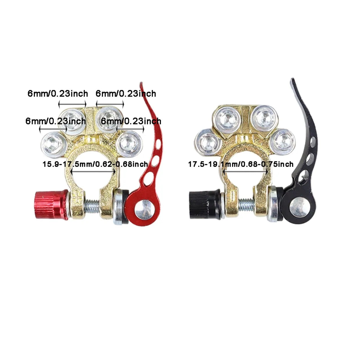 2Pcs Car Battery Terminal Connectors Quick Release Disconnect 12V 24V Positive Negative Battery Cable Ends for SAE/JIS Type Car