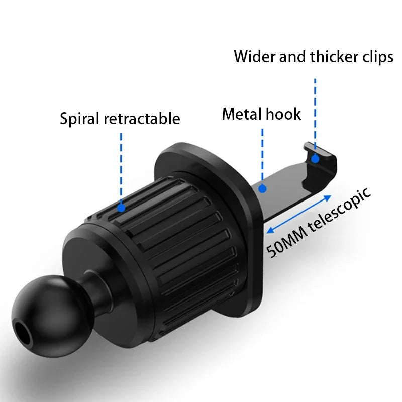 Car Phone Holder Bracket Auto Interior Air Outlet Stand Cellphone Support Base Fixing Clip - Vehicle Accessory