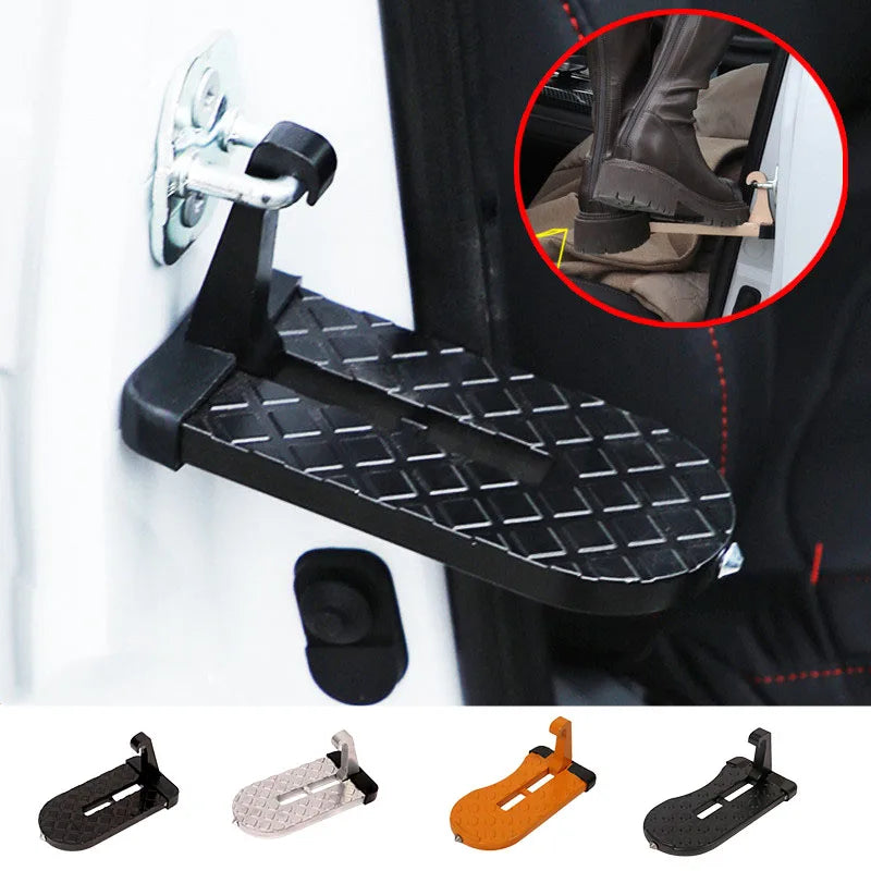 Foldable Car Roof Rack Step Car Door Step Universal Latch Hook Auxiliary Walking Car Foot Pedal Aluminium Alloy Safety Hammer