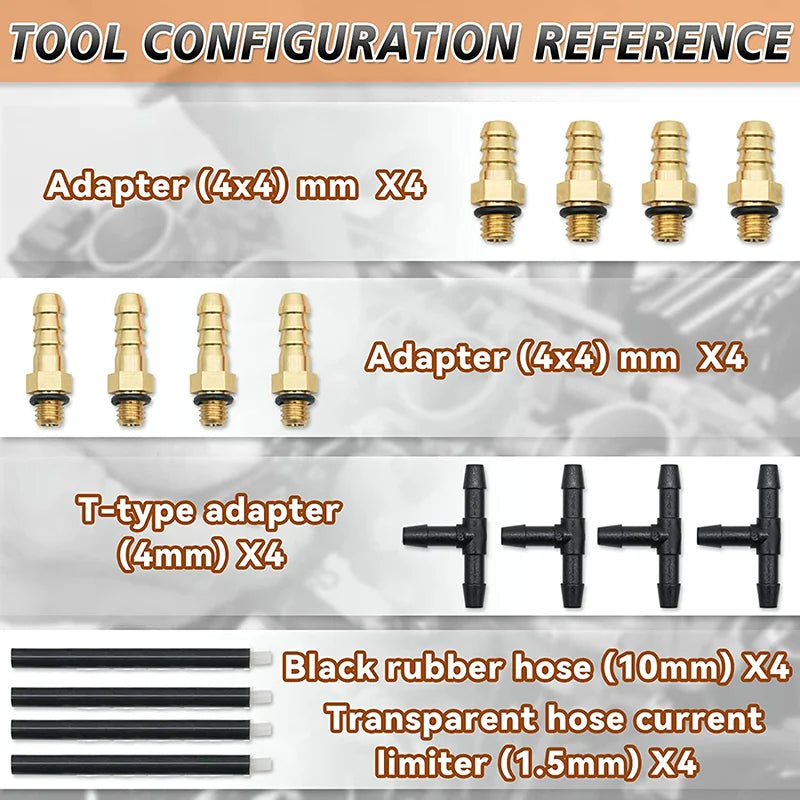 Universal Carburetor Synchronizing Carb Synchrometer Tool Synchronizer Vacuum Gauge Motorcycle 1 & 2 & 4 Cylinder Sync