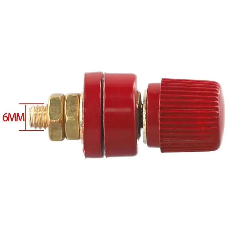 2Pcs Black /red New 6mm Brass Stud Premium Remote Battery Power Junction Post Connector Terminal Kit Automotive Connectors