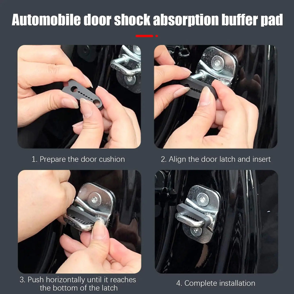 4pcs Car Door Shock Absorber Silicone Latch Cover For Noise Reduction, Commuting Short Trips & Urban Riding car accessories