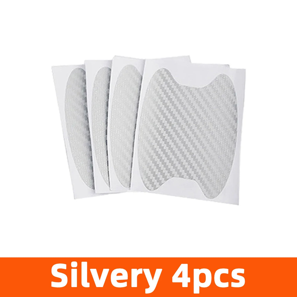 YONGRUN 4PCS Car Door Handle Scratch Resistant Sticker Carbon Fiber Texture Sticker Waterproof Protection Sticker Multi-Color