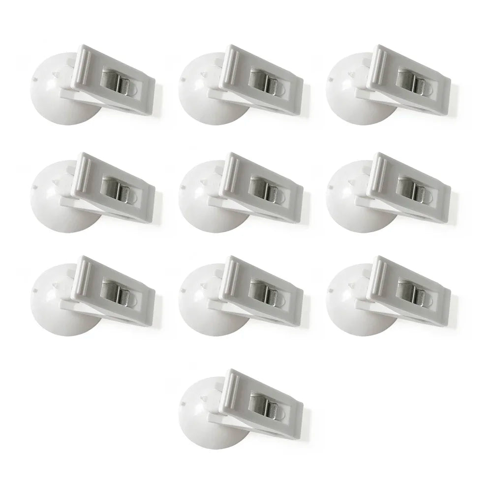 10PCS Car Window Sucker Clips Hook Car Interior Plastic Clip Multifunctional Clip Cards Suction Cap Clips for Sunshade Curtain