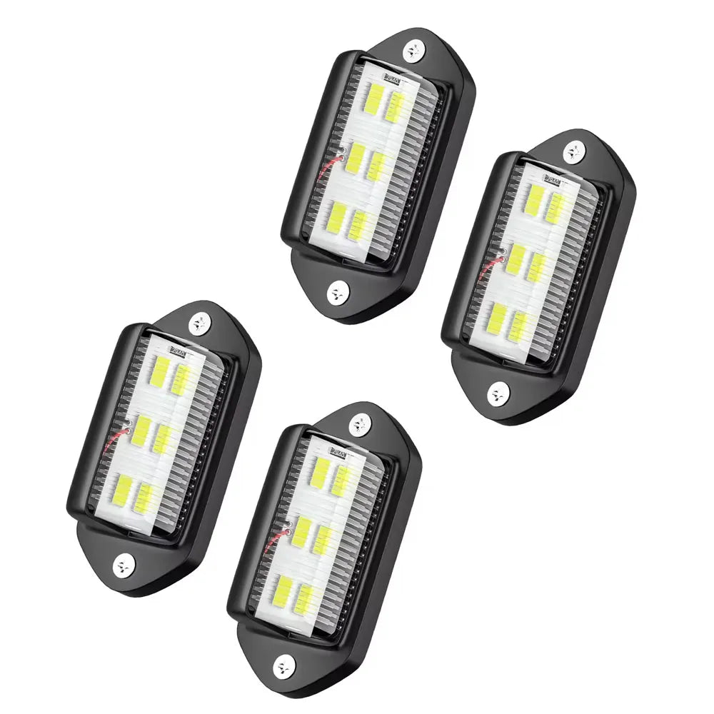 1/2/4PCS 6 LED Car License Number Plate Light For SUV Truck Trailer Van Tag Step Lamp White Bulbs Car Products License