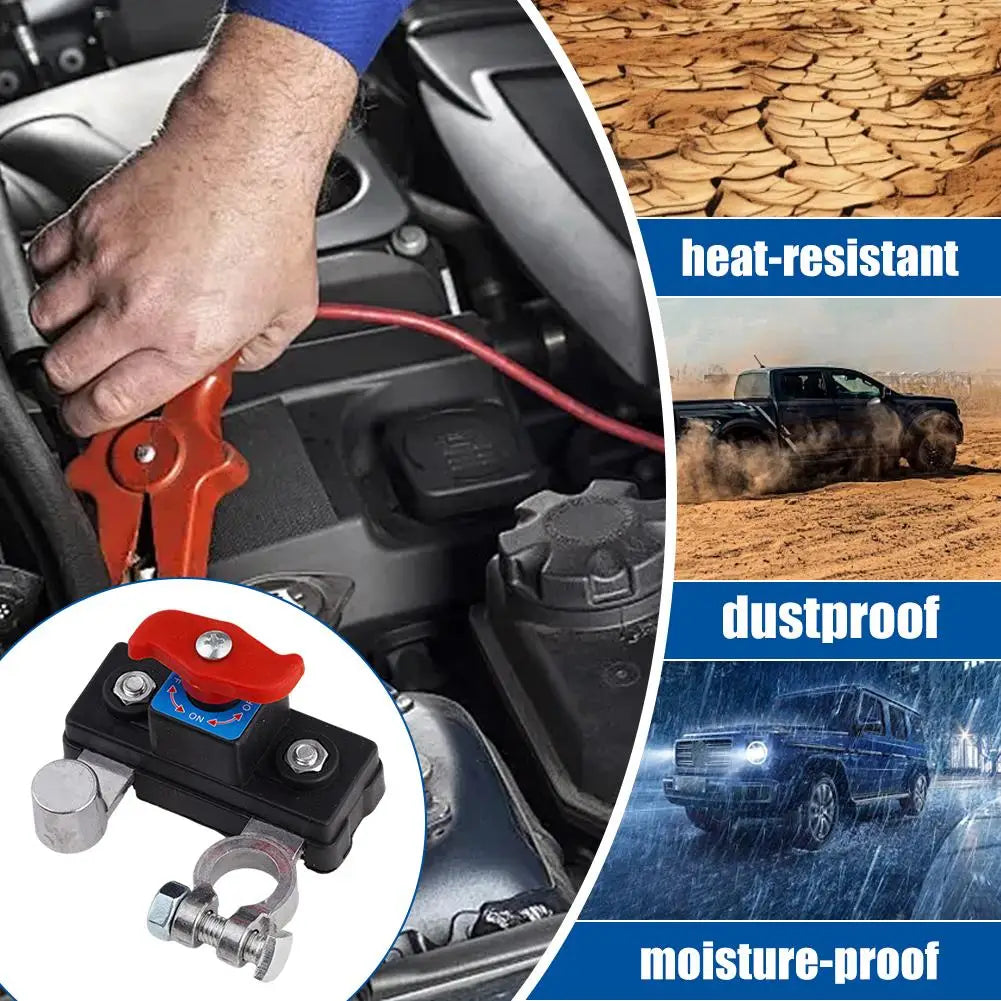 12V 24V Dual Voltage Battery Master Cut Off Switch Zinc Alloy Structure Negative Pole Disconnect for 16mm17mm Diameter Pile Head