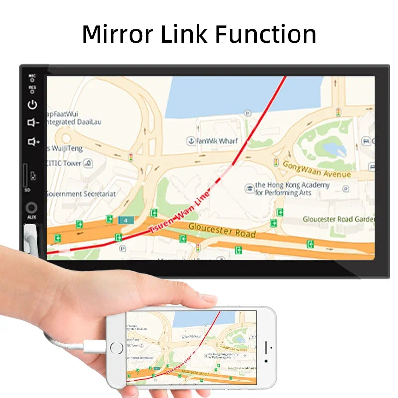 Car Radio 1 Din Carplay Android Auto Multimedia Player HD 7‘’ Touch Screen FM AUX Input Bluetooth MirrorLink Universal Autoradio