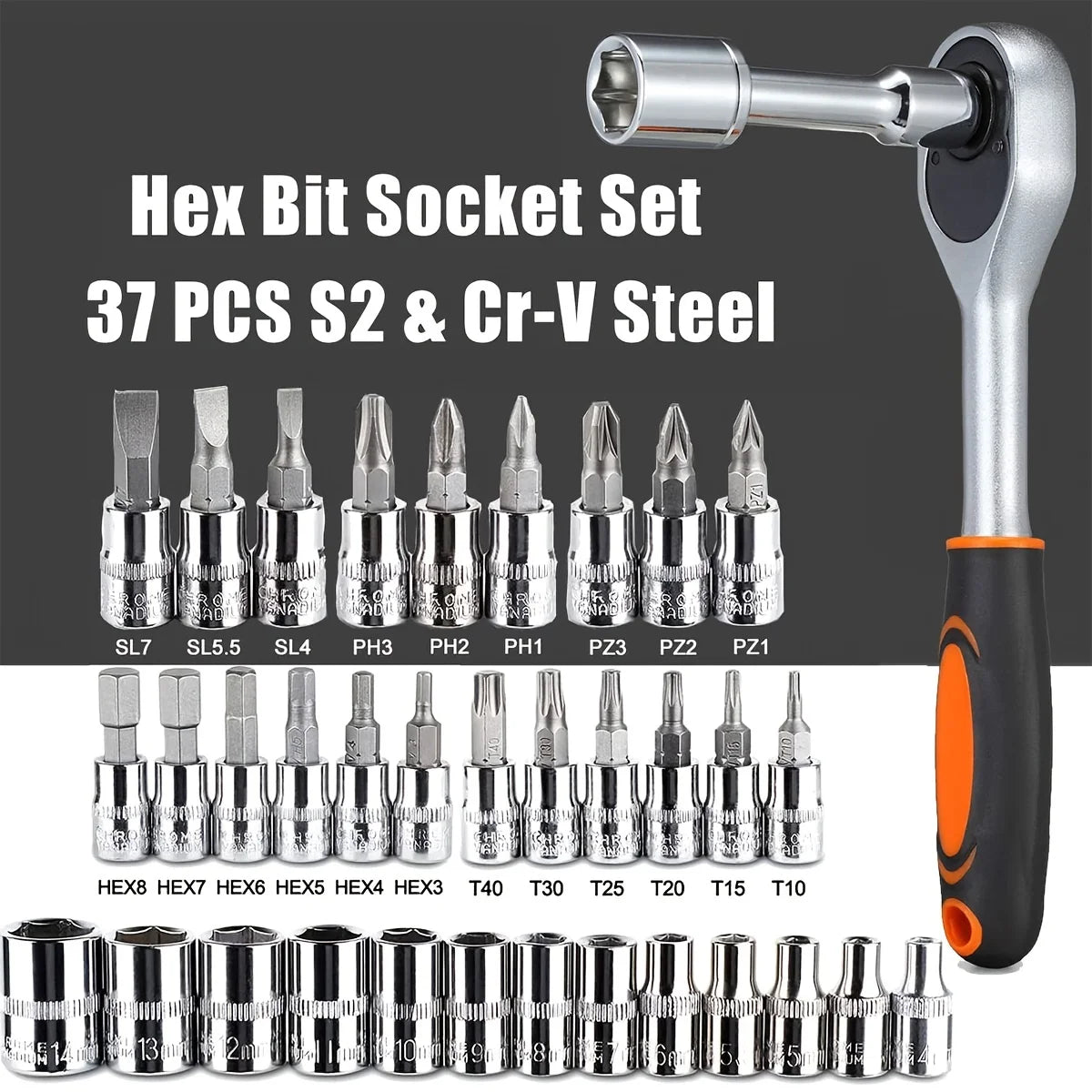 2025 New 46-piece Auto Repair Combination Ratchet Wrench Auto Maintenance Vehicle-mounted Socket Repair Set Tool Box