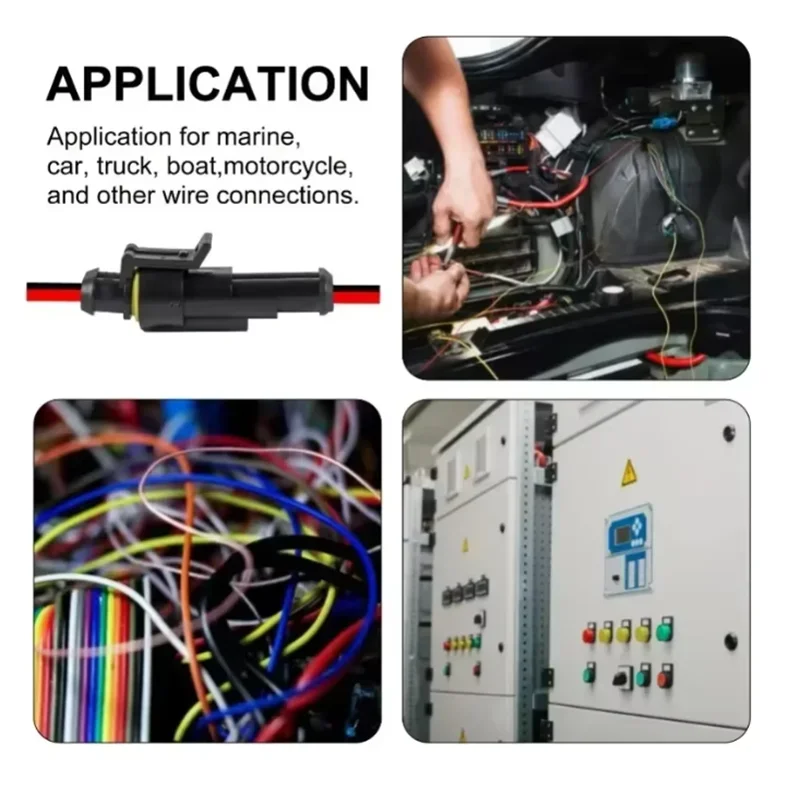 5 SET Waterproof 2 Pin Wire Connectors - 20 AWG Automotive Connector Kit for Car, Truck, Motorcycle, and Marine Boat