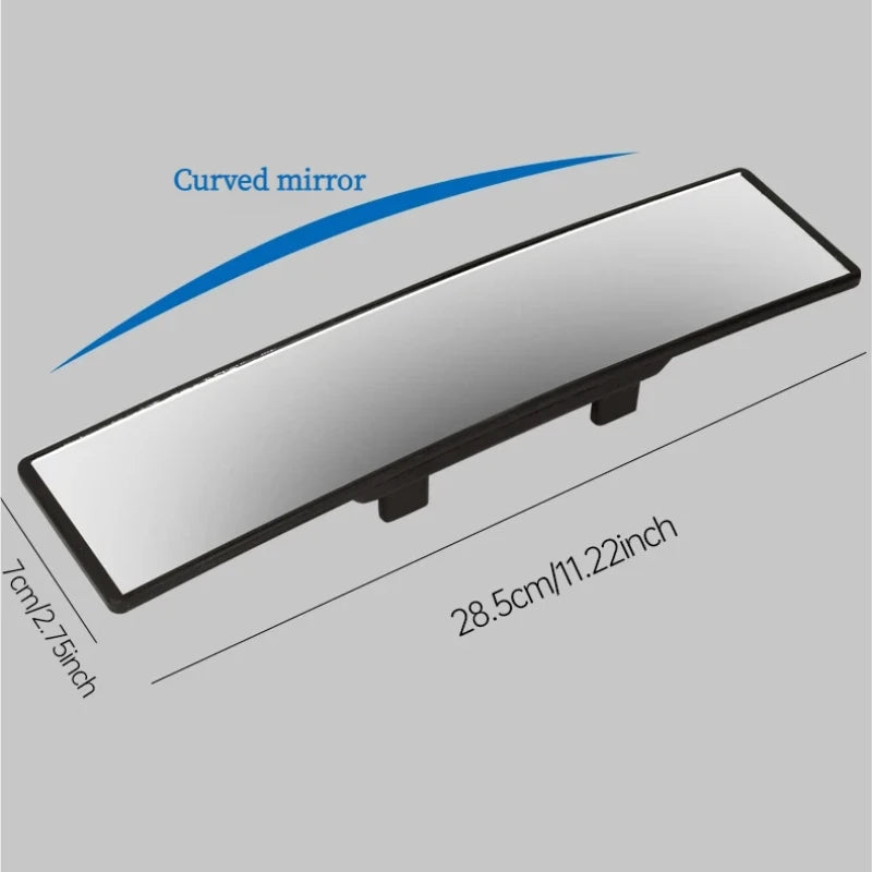 Universal Anti-Glare Wide-Angle Convex Rearview Mirror Car Interior Easy Clip-On 285mm HD Panoramic Anti-Fog Safety Accessory