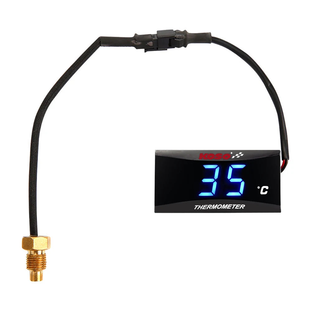 KOSO Oil Temperature Gauge Motorcycle Universal Oil Temperature Sensor LCD Digital Screen Mini Meter