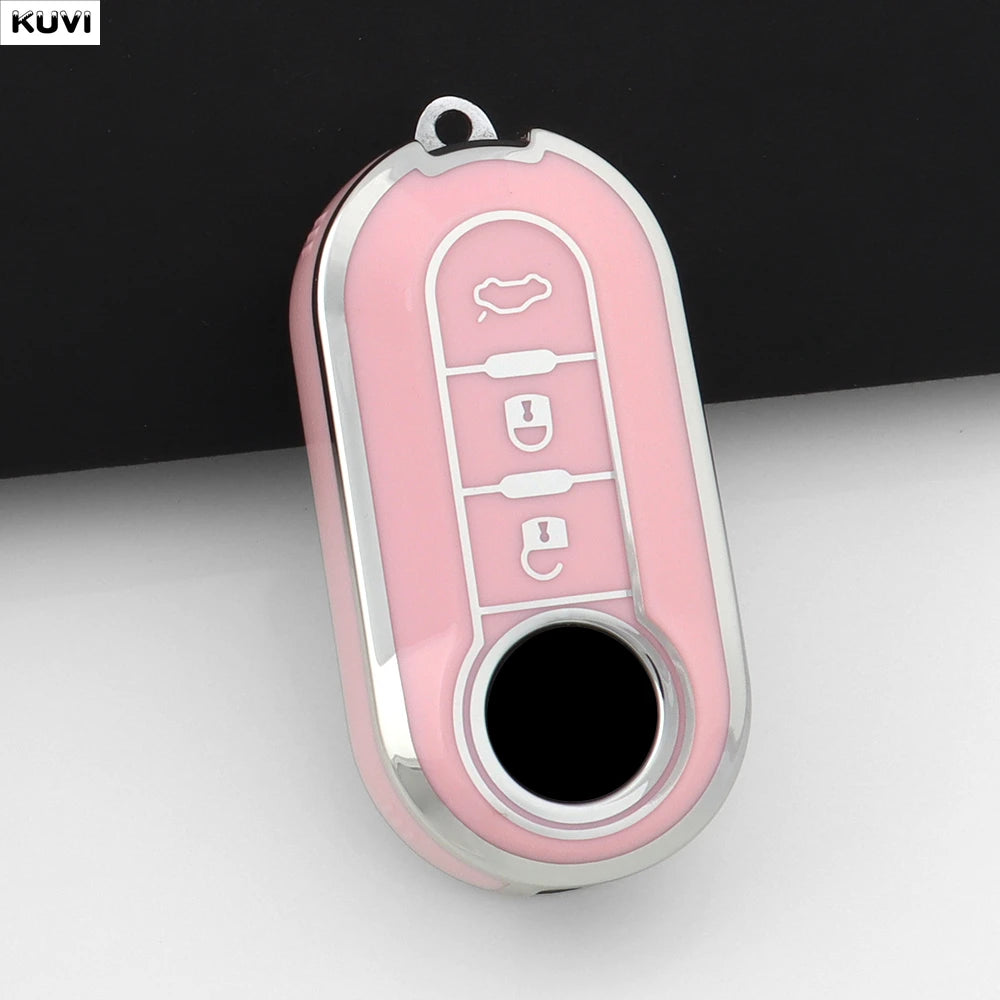 HOT TPU Car Key Case Cover Shell Holder Fob For FIAT 500 Ducato Panda Punto 500L Lancia Musa For Citroen Jumper Peugeot Boxer