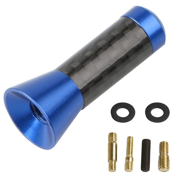 3.5cm/8cm/12cm Universal Car Short Radio Antenna Carbon Fiber Black Car Roof Antenna Radio Aerial FM/AM Metal Receiving Antennas