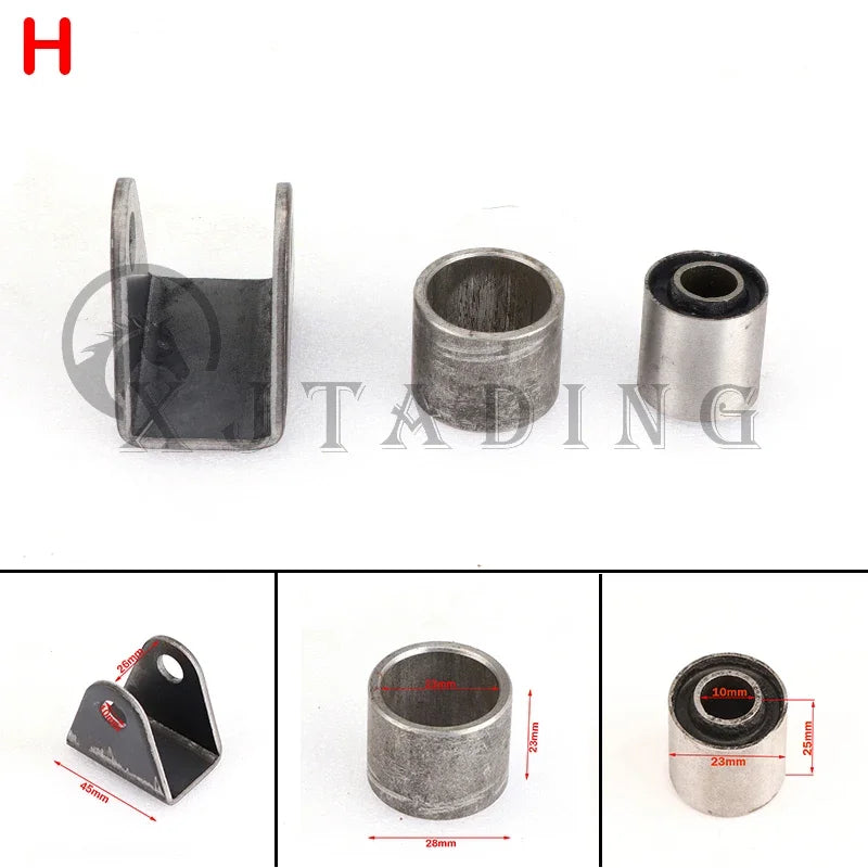 Swing Arm Support Buffer Sleeve With Steel Bushing Hanging Lugs Kit For ATV Go Kart Scooter UTV Buggy Quad Bike Suspension Parts