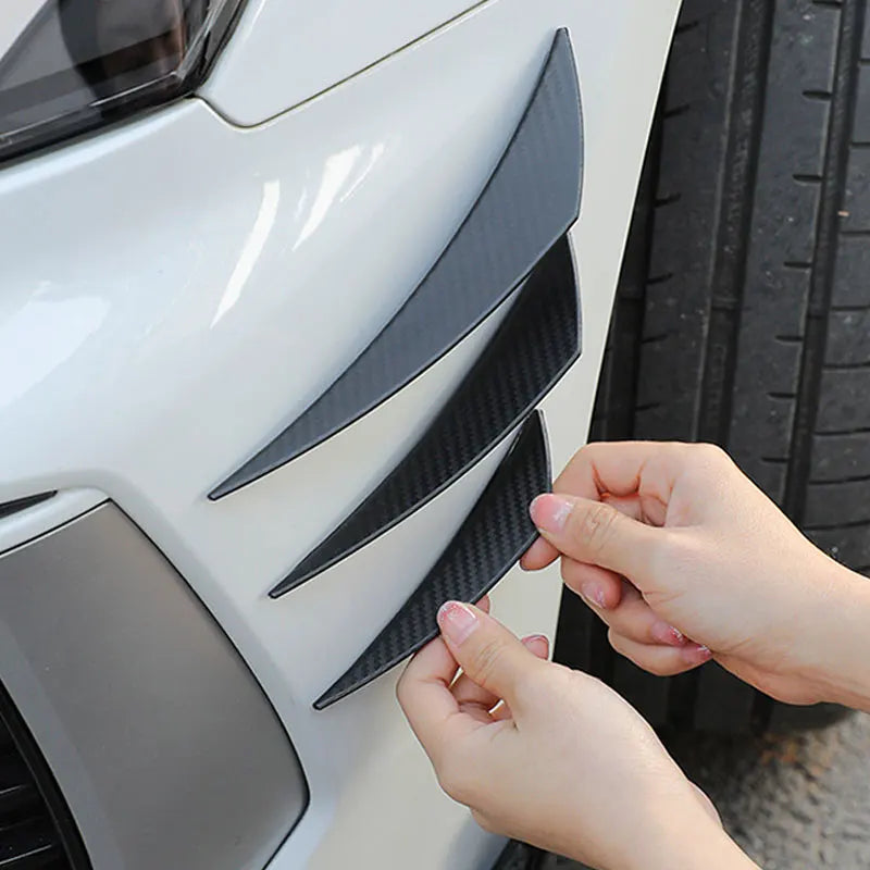 SEAMETAL 6pcs/Set Universal Front Bumper Lip Diffuser Splitter Fins Body Spoiler Car Tuning Canards Valence Chin Car Decoration