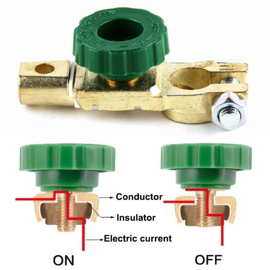 Universal Car Battery Switch Battery Terminal Link Switch Car Battery Power-off Switch Quick Cut-off Disconnect Protector RV