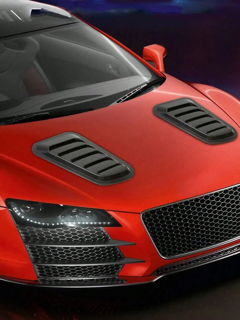2pcs Car Fake Air Vents, Hood Decorative Vents - Universal, Stylish Shark Gill Simulated Air Outlets & Air Inlets