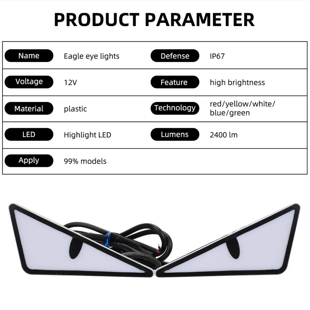 Universal Car LED Devil Eyes Light Demon Eyes Headlight Motorcycle Mini Turn Signal Flasher Tail Lamp Auto Decoration Lights