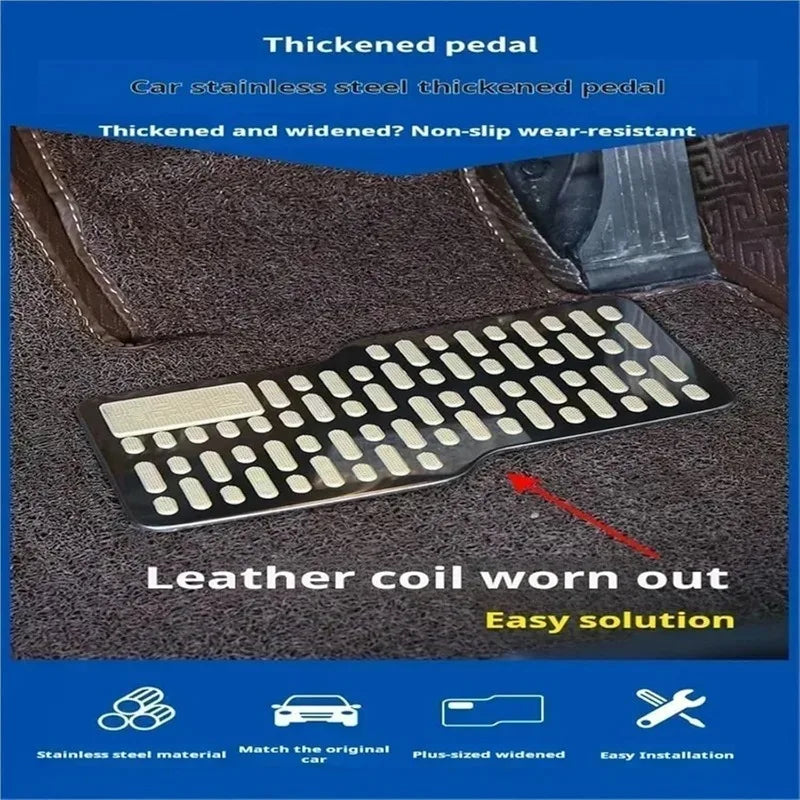 Auto Foot Rest Pedal Plate Floor Carpet Mats Non-slip Stainless Heel Pad for Truck Suv Black Beige Brown Car Accessories