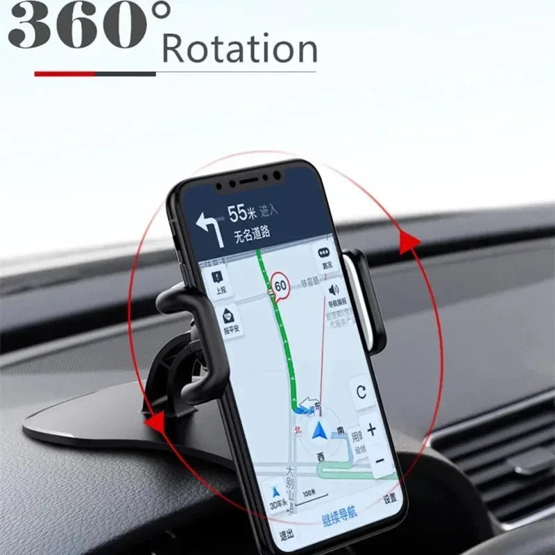 360 Rotatable Car Phone Holder Universal Dashboard Mount Grip Auto Bracket Stand for All Mobile Phones
