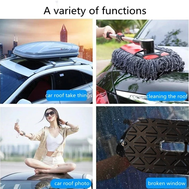 Foldable Car Roof Rack Step Car Door Step Universal Latch Hook Auxiliary Walking Car Foot Pedal Aluminium Alloy Safety Hammer