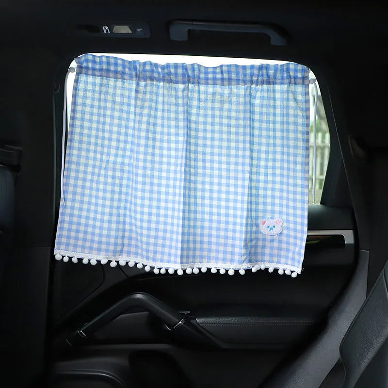 1pc Universal Car Sun Shade Curtains Cute Cartoon Bear Car Styling Rear Side Window Windshield Sunshade Protect Window Curtains