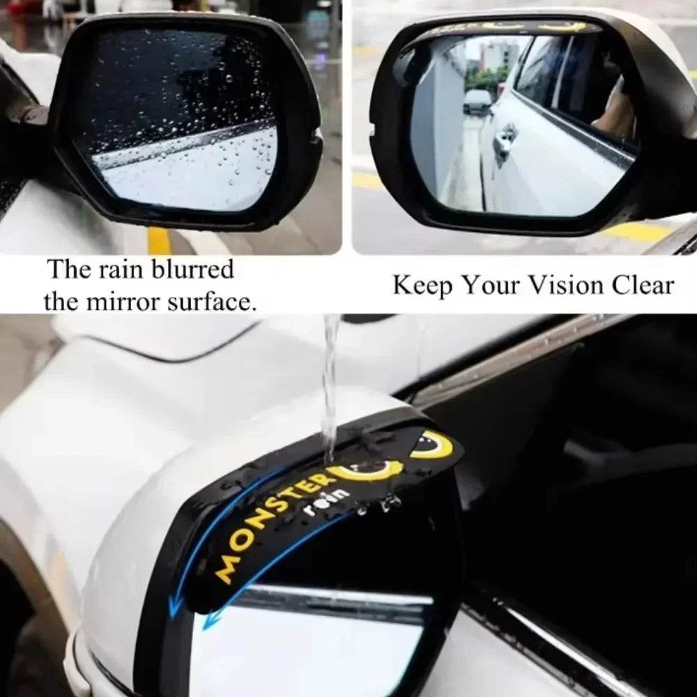 Car Door Bowl Stickers Rearview Mirror Rain Eyebrow Car Door Handle Reflective Sticker Universal Anti Scratch Protective Strip