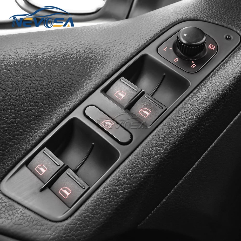 5ND959857 For VW Golf 5 6 GTI MK5 MK6 Jetta Tiguan Passat B6 CC Fabio Power Master Window Switch Passenger Button 7L6959855B Red