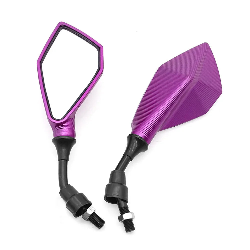 2pcs 10mm Motorcycle Rearview Mirrors Wide Angle Adjustable Bicycle Bike Handlebar Side Flexible Rear View Mirror