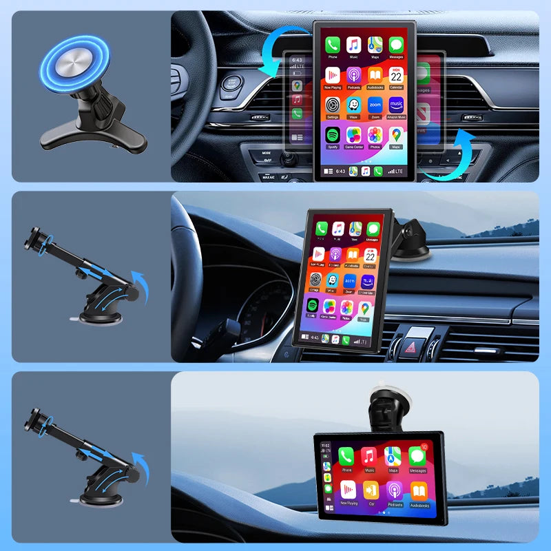 7/8/9'' Support Orientation & Portrait Car Mirror Radio Wireless Carplay Android Auto Multimedia Video Player Universal Screen