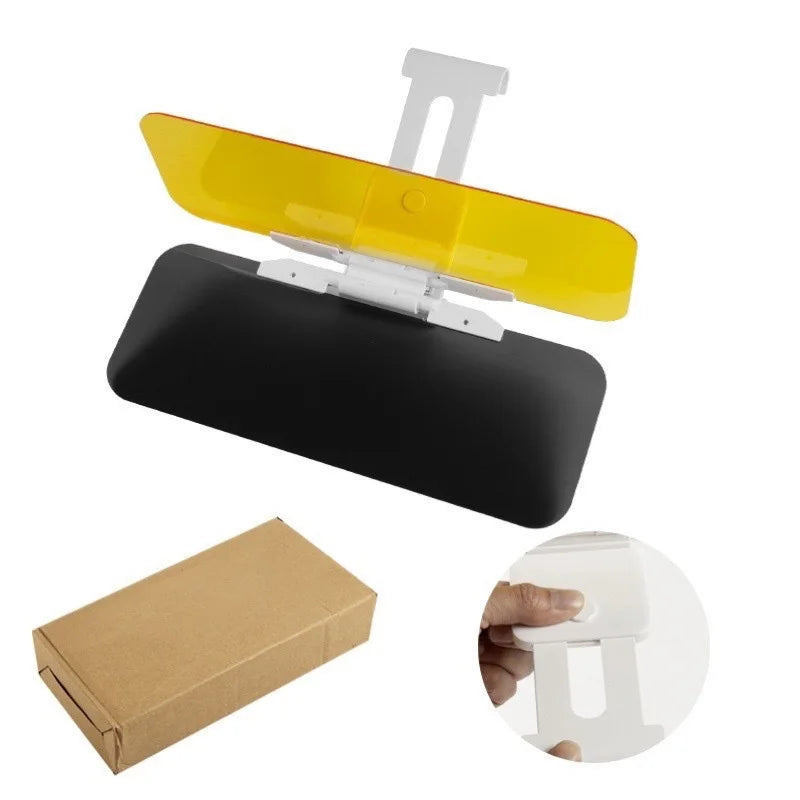 Dual Purpose Car Sun Visor - Day & Night Anti Glare Visor Extender with Night Driving Shield & UV Protection for SUVs, Trucks