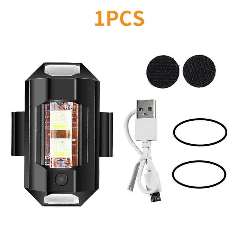 Motorcycle Light Drone Strobe Light 7 Color Mini USB LED Anti-Collision Bike Aircraft Night Flying Flashing Warning Signal Light