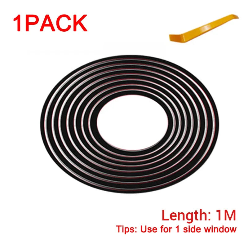 SEAMETAL Car Window Seal Strip V Shape Car Side Window Sealing Strip Rubber Seal Filler Noise Insulation Weatherstrip Sealant